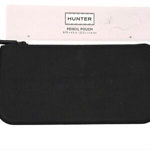 Hunter Rubber Zip Pencil Pouch- Black